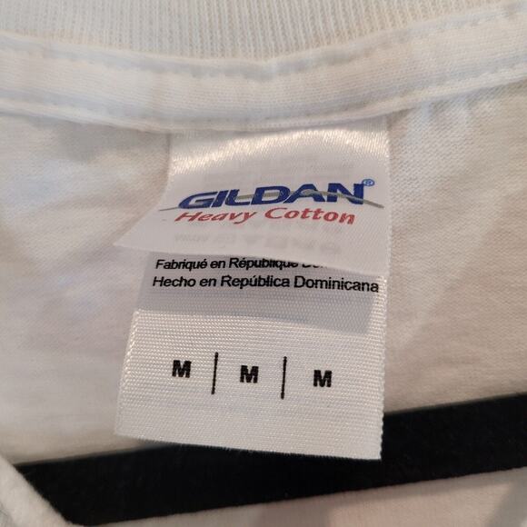 Gildan Keep Calm And Merry On T Shirt Christmas White Adult Medium New NWT - Picture 4 of 6